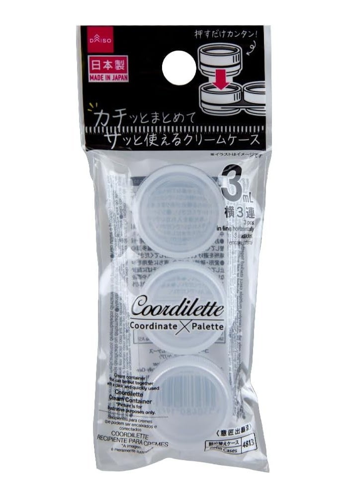 Daiso Coordilette Cream Container Set - 3 Pcs, 3Ml Each, Clear - Image 4